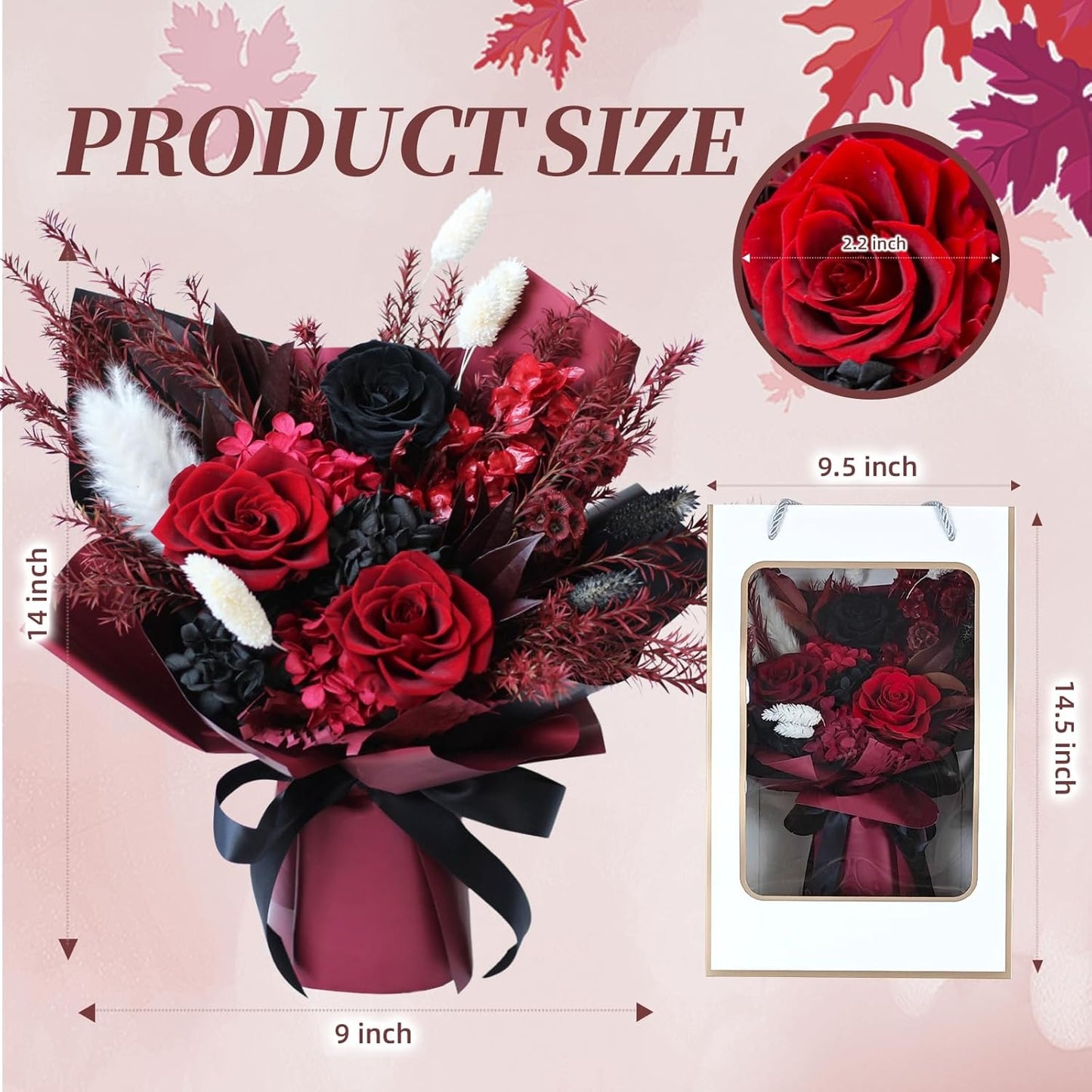 Elegant Preserved Roses – Long-Lasting Gift for Her Noir Velvet