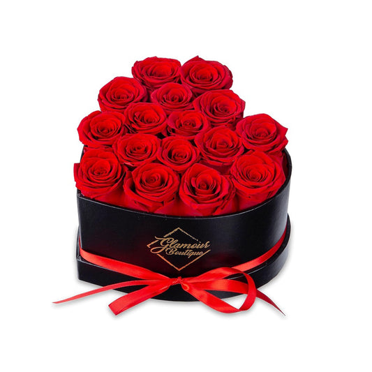 Elegant Preserved Roses in Heart-Shaped Box – Timeless Gift Red 16 Roses