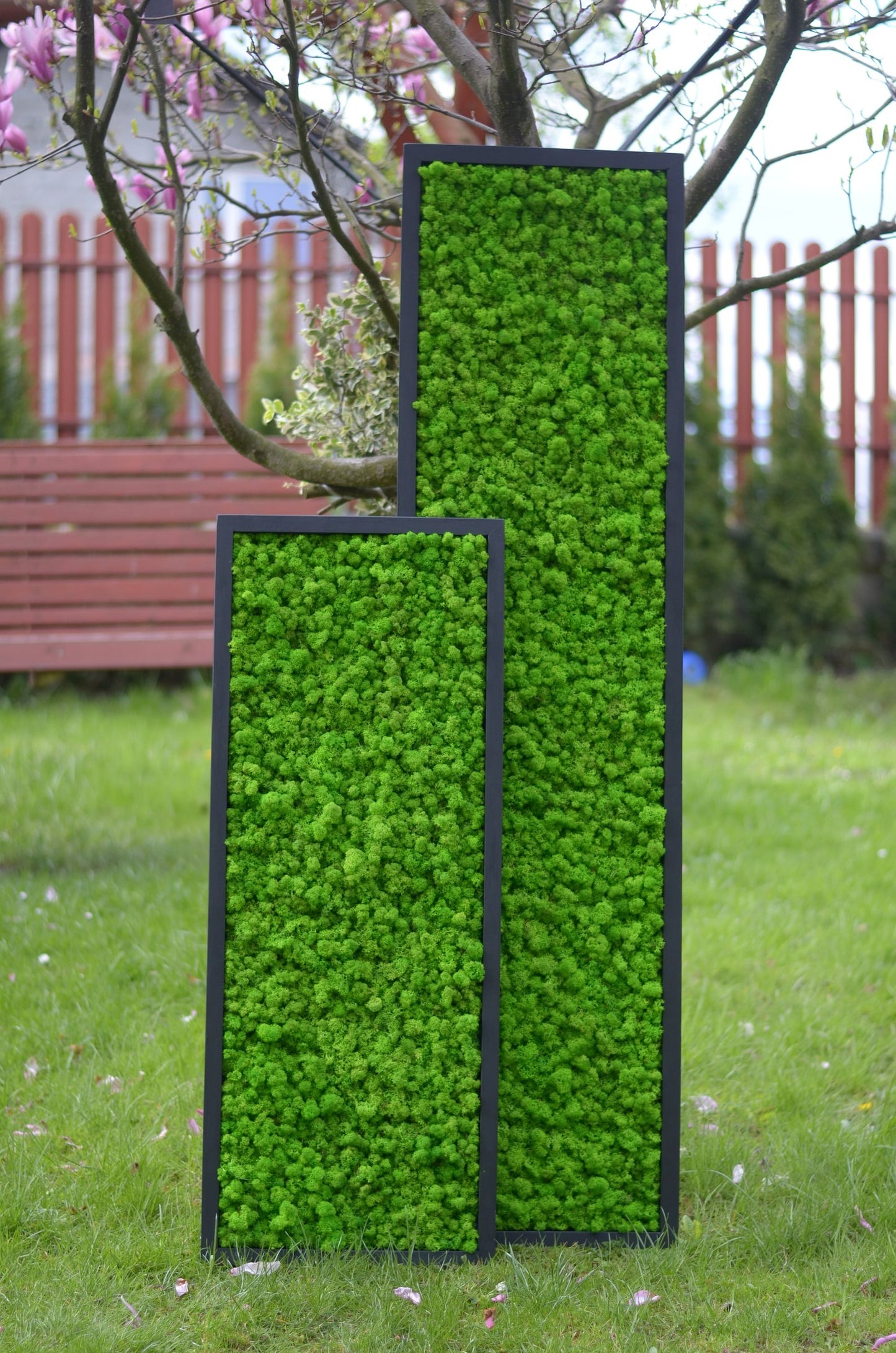 Modern Preserved Moss Wall Art – Green Eco-Friendly Decor 47”*16” Browm Frame